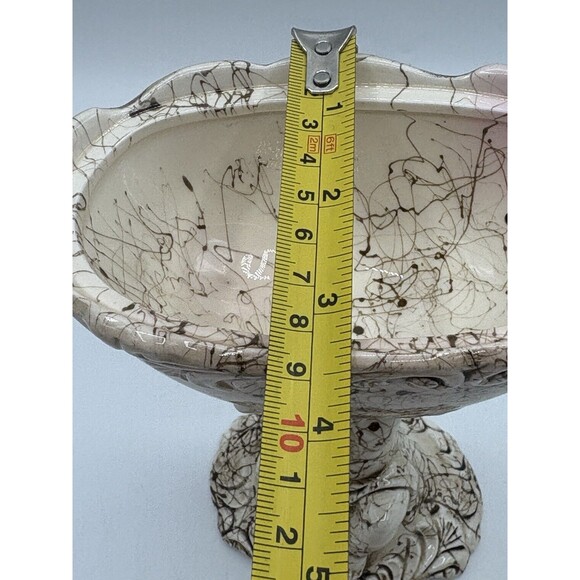 Vtg Possible Dreams Cherub Compote Candy Dish W/ Lid Crackle Glaze Pink Accents - Picture 14 of 14